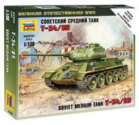 Soviet Tank T-34/85 1:100 Plastic Model Kit ZVEZDA
