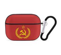 Soviet Union CCCP USSR Emblem Red Case Cover Compatible with AirPods Pro 2nd 1st Generation Hard Skin Protection