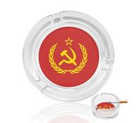 Soviet Union CCCP USSR Emblem Red Glass Ashtrays for Cigarettes Ash Tray Ashtray Home Office Indoor Outdoor Decoration