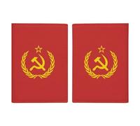 Soviet Union CCCP USSR Emblem Red Travel Passport Wallet Credit Card Holder Cover Case Protector