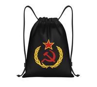 Soviet Union Flag Sports Backpack Versatile Drawstring Gym Scratch Sport Gym String Bag For Holidays Men Climbing 39X46Cm