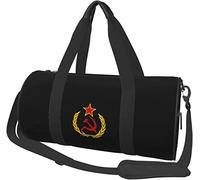 Soviet Union Flag Travel Luggage Duffel Bag Sports Rolling Foldable Duffel Bag, Black