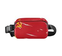 Soviet Union Flag Union Of Soviet Socialist Republics National Cute Fanny Pack Waist Bag for Men Women Small Sling Bag Travel Essential with Adjustable Strap for Travel Vacation Running
