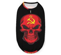Soviet Union Skull National Flag Pets Shirt Vest Cute Dog Tank Top Soft Sleeveless T-Shirt for Puppy Kitty Cats S