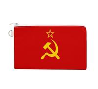 Soviet Union USSR Flag Canvas Coin Purse Wallet Portable Change Pouch Mini Organizer Bag