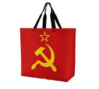 Soviet Union USSR Flag Grocery Bag Shoulder Shopping Tote Bags