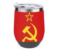 Soviet Union USSR Flag Travel Eggshell Mug Stainless Steel Coffee Cup with Lid Insulated Tumbler