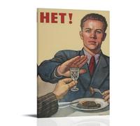 Soviet USSR Propaganda Vintage Poster No to Alcohol Retro CCCP Creative Waterproof Decorative Paintings Free of Framing Directly Pasted with Moisture-proof And Anti Fouling Materials Living Room Bedro