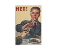 Soviet USSR Propaganda Vintage Poster No to Alcohol Retro CCCPCanvas Murals Waterproof Scratch Resistant UV Resistant Elegant Home And Office Decoration Classic Modern DesignUnframe-style20x30inch(50x