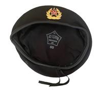 Soviet USSR Style Russian Army Uniform Black Beret Hat Cap Special Forces Badge