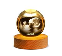 Soview Custom Photo 3D Crystal Ball Night Light Personalised Ultrasound Photos Crystal Balls Custom Pregnancy Announcement Scan Photo Frames Surprise Wedding Birthday Gift (Crystal Ball)