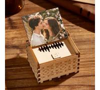 Soview Custom Photo Name Music Box with Personalized Gift with Record Song, Wooden Electronic Music Gift for Mom, Mothers Day