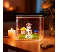 Soview Personalised Dog Memorial Gifts Custom Pet Holographic Memorial House with Name & Date Customise 3D Video Pet Holographic Digital Box Cat Dog Memorial Remembrance Bereavement Gift (Style 1)
