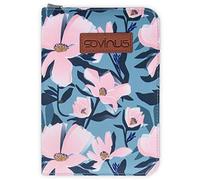 Sovinus Maternity passport cover with all-round zip with compartment for ultrasound images, gift for pregnancy, mother/child passport cover, maternity log organiser with 8 pockets (pink flowers)