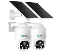 SOVMIKU 2A1 4MP Solar Security Camera Wireless Outdoor,2-Years Free Cloud Storage,Two Way Audio,Easy to Setup,Motion Detection,360° View,Pan/Tilt, Color Night Vision, Audible Flashlight Alarm,SD Slot