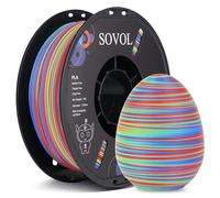 Sovol 3D Printer Filament Matte Rainbow PLA 1.75mm 1kg, Matte Candy | Rotated Tri Color Red Green Blue 3 in 1 Co-Extrusion, Fast Change 3D Printer Filament, Dimensional Accuracy +/-0.03mm
