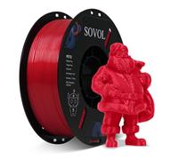 Sovol 3D Printer PETG Filament 1.75mm 1KG (2.2lbs), High Precision, Strong Toughness, Wiring Tightness, Dimensional Accuracy +/- 0.03 mm, 3D Printing Filaments, PETG Red