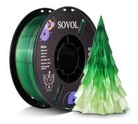 Sovol 3D Printer PETG Filament 1.75mm, Gradient Multicolors 3D Printing Filaments Material, 1kg (2.2lbs), Dimensional Accuracy +/- 0.03 mm, Fit Most FDM Printer, PETG Gradient Green