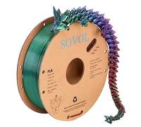 Sovol PLA Filament Silk Tri Color Co-Extrusion 1.75mm, 3D Printer Filament 1kg/ 2.2lbs, Shiny Silk Bronze Purple Green 3 in 1 Coextrusion PLA Material +/-0.03mm