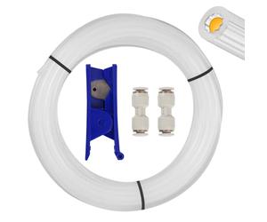 Sovol PTFE Tube 2.5mm ID 4mm OD,Star-Shaped Low-Resistance Tubing 5M, High-Temp Resistant, with 2 Couplers for Bambu lab X1/ X1C/ P1P/ P1S/ A1/ A1 Mini, Prusa MMU3, K1 Max/Ender 3 V3 3D Printer