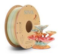 Sovol Silk PLA Rainbow 3D Printer Filament 1.75 mm 1kg (2.2 lbs), Shiny Multicolored Fast Change 3D Printing Materials, Dimensional Accuracy +/- 0.03 mm, Pink Rainbow