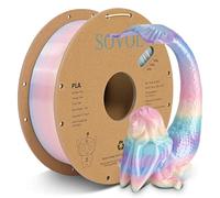 Sovol Silk PLA Rainbow Filament 1.75 mm, Shiny Multicolored Gradient Fast Change 3D Printer Filament, 1kg (2.2 lbs)/Spool 3D Printing Materials