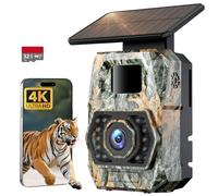 Sovonix Wildlife Camera WiFi Bluetooth - 4K 60MP Solar Trail Camera With Night Vision Activated Waterproof IP66, 0.1s Trigger Speed, Built-in 5200mAh Rechargeable Battery for Animal Monitoring