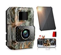 Sovonix Wildlife Camera WiFi Bluetooth, 60MP 30FPS Solar Trail Camera Rechargeable 2000mAh, 100° Wildlife Camera with Night Vision Motion Activated 0.1s Trigger Speed, with 32GB SD Card