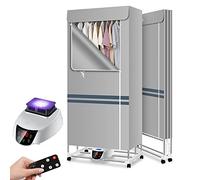SOVORM Electric Airer Clothes Dryer,Indoor Foldable 1300w Clothes Drying Rack Heated,Heated Airer with Remote Control Adjustable Timer Low Noise,Electric Clothes Dryers Indoor Low Energy The New
