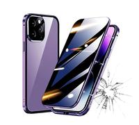 Sovtay Boothcosly Phone Case, 360 Degree Front and Back Privacy Tempered Glass Cover, Boothcosly Privacy Tempered Glass Phone Cover for iPhone 11-15 Series (13PROMAX,Purple)