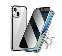 Sovtay Boothcosly Phone Case, 360 Degree Front and Back Privacy Tempered Glass Cover, Boothcosly Privacy Tempered Glass Phone Cover for iPhone 11-15 Series (13PROMAX,Silver)