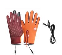Sovtay Hygosport Rechargeable Heated Electric Touchscreen Gloves - USB Waterproof Thermal Gloves (L, 043 Orange)