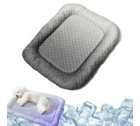 Sovtay Pet Cooling Pad Mat for Dogs and Cats - Ice Silk Summer Cool Bed Blanket in Gradient Colours, Breathable Soft Sleeping Cushion for Indoor Floors Sofas and Car Travel Washable，Black：S