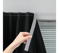 Sovtfides Adhesive Blackout Curtains - Self Stick Shades Window Blinds Curtains No Rod Needed Easy to Hang - Bedroom, Living Room, Dining Room, Kitchen, Home Office - 35" W x 59" L, Black, 1 Panel