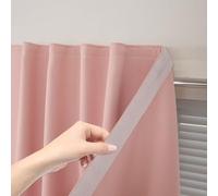 Sovtfides Self Adhesive Blackout Curtains- Stick on Curtains Shades Window Blinds Curtains No Rod Needed Easy to Hang Curtain, Use for Bedroom, Living Room,Roman Shades, 47" W X 79" L, Pink, 1 Panel