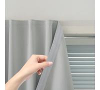 Sovtfides self Adhesive Curtains Portable Blackout Curtain Simple and Easy to Install Bedroom Window Thermal Lnsulated Kitchen Room Darkening Black Small Drapes, 59" W X 71" L, White, 1 Panel