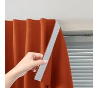 Sovtfides Self Adhesive Curtains Portable Blackout Curtain Simple and Easy to Install Bedroom Window Thermal Lnsulated Kitchen Room Darkening Black Small Drapes, 47" W X 96" L, Orange, 1 Panel