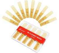 Sovvid Bb Clarinet Reeds - 10 Pack, Strength 1.5 with Plastic Box, Thinner Tip & Unfiled Cut for Easy Play