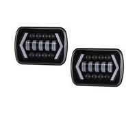 Sovxbgw Assembly Headlamp 7x6'' 5X7 LED Headlight White DRL For Jeep For Wrangler For Cherokee For Comanche 1984 1985 1986 1987 1988 1989-2001 front light assembly(2 piece A)