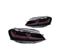 Sovxbgw Assembly Headlamp For VW For Golf 7 2013 2014 2015 2016 2017 MK7 7.5 LED Auto Headlights Assembly DRL Bifocal Lens Lamp Accessories front light assembly(Red LED,Right Hand Drive)