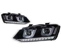 Sovxbgw Assembly Headlamp For VW For POLO 2011 2012 2013 2014 2015 2016 2017 2018 Modification Head Lamps LED Headlight LED Dual Projector Goods front light assembly(Silver)