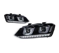 Sovxbgw Assembly Headlamp For VW For POLO 2011 2012 2013 2014 2015 2016 2017 2018 Modification Head Lamps LED Headlight LED Dual Projector front light assembly(Silver)