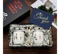 Sovyime Mr Right and Mrs Always Right Couples Coffee Mugs Cups Gifts Set for Engagement Wedding Bridal Shower Bride and Groom to Be Newlyweds Anniversary - Ceramic Marble 13 Ounce(White&White)