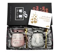 Sovyime Wedding Gift for Bride and Groom - Mr Right and Mrs Always Right Coffee Cups Gift Set, 13oz Marble Ceramic Mugs for Him Her, Ideal for Wedding Day, Engagement, Anniversary, Newlyweds