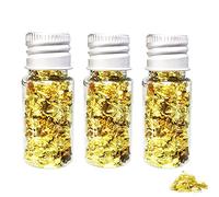 SovZovy Gold Leaf Flakes for Cakes, Chocolate & Desserts - 3 Bottled Premium Decorative Gold Foil Sheets, Long-Lasting & Easy to Use