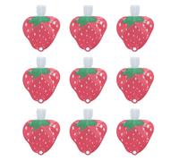 sowaka 10 Pcs Strawberry Portable Fluid Bags 30 ML 3.8 x 4.3 Inch Plastic Travel Pouches Containers Refillable Squeeze Pouches for Toiletries Shampoo Conditioner Lotion Soap Liquids, Red