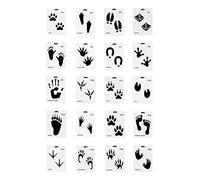 SOWAKA 20 Pcs Animal Footprint Stencils Plastic Reusable Painting Templates for Painting on Wood Walls Art Craft Scrapbooking Journal Drawing Home Decoration Christmas Halloween