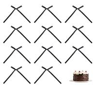 SOWAKA 30 Pcs Bow Cake Toppers Large 12 x 8 cm Satin Vintage Ribbon Bowknot for Cupcake Dessert Decoration Birthday Wedding Bridal Shower Parties Craft DIY Décor (Black)
