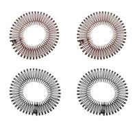 Sowaka 4 Pcs Circular Stretch Comb Plastic Black Brown Star Circle Spring Headband Flexible Hair Wrap Holder Hair Comb for Women Outgoing Sports Hair Accessories
