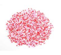 Sowaka 50g Resin Slime Fake Sprinkles Flatback Multi Color Round Tiny Clay Decoration for Charm Filler Fake Candy Chocolate Cupcake Cake Dessert Décor Art Particle (Red - Heart)